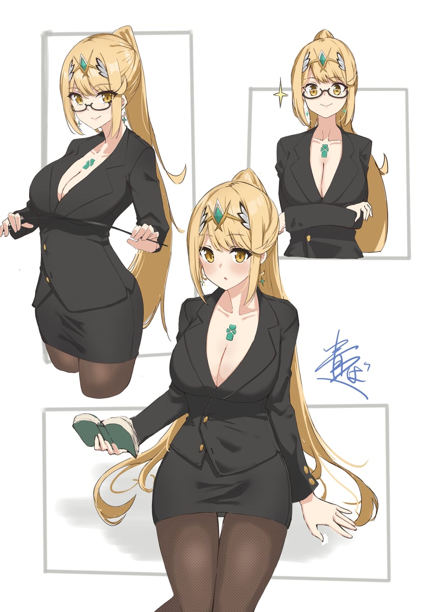 mythra (xenoblade chronicles and 1 more) drawn by aotsuba