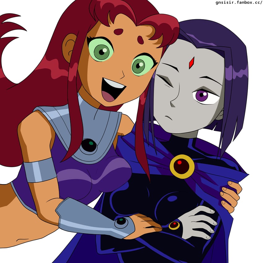 raven and starfire (dc comics and 1 more) drawn by gnsisir