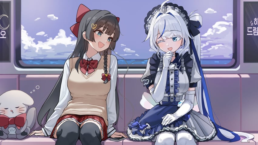 shirayuki hina and aokumo rin (stellive) drawn by tay_(cdjk7758)