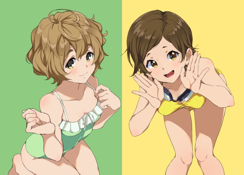 kawashima sapphire and katou hazuki (hibike! euphonium) drawn by mirai_denki