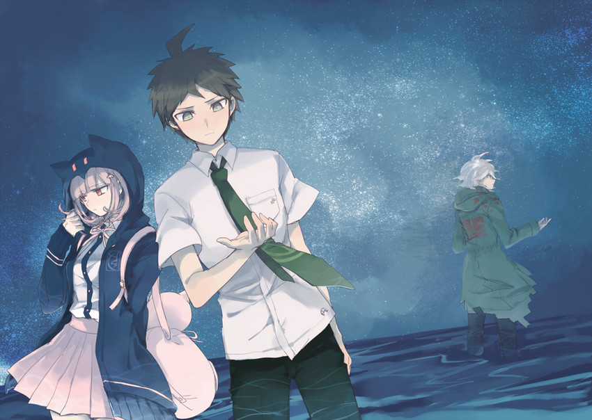 nanami chiaki, komaeda nagito, and hinata hajime (danganronpa and 2 more) drawn by heke