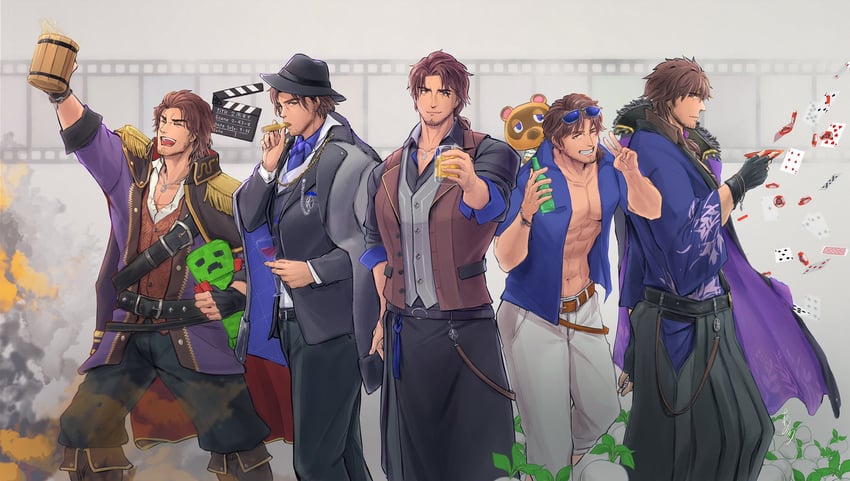 creeper, belmond banderas, and tom nook (nijisanji and 2 more) drawn by atari_69