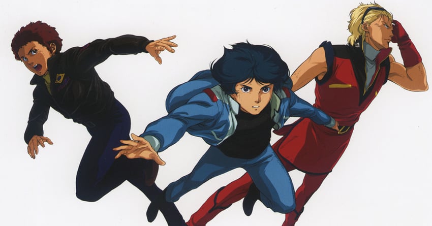 amuro ray, kamille bidan, and quattro bajeena (gundam and 1 more) drawn by onda_naoyuki