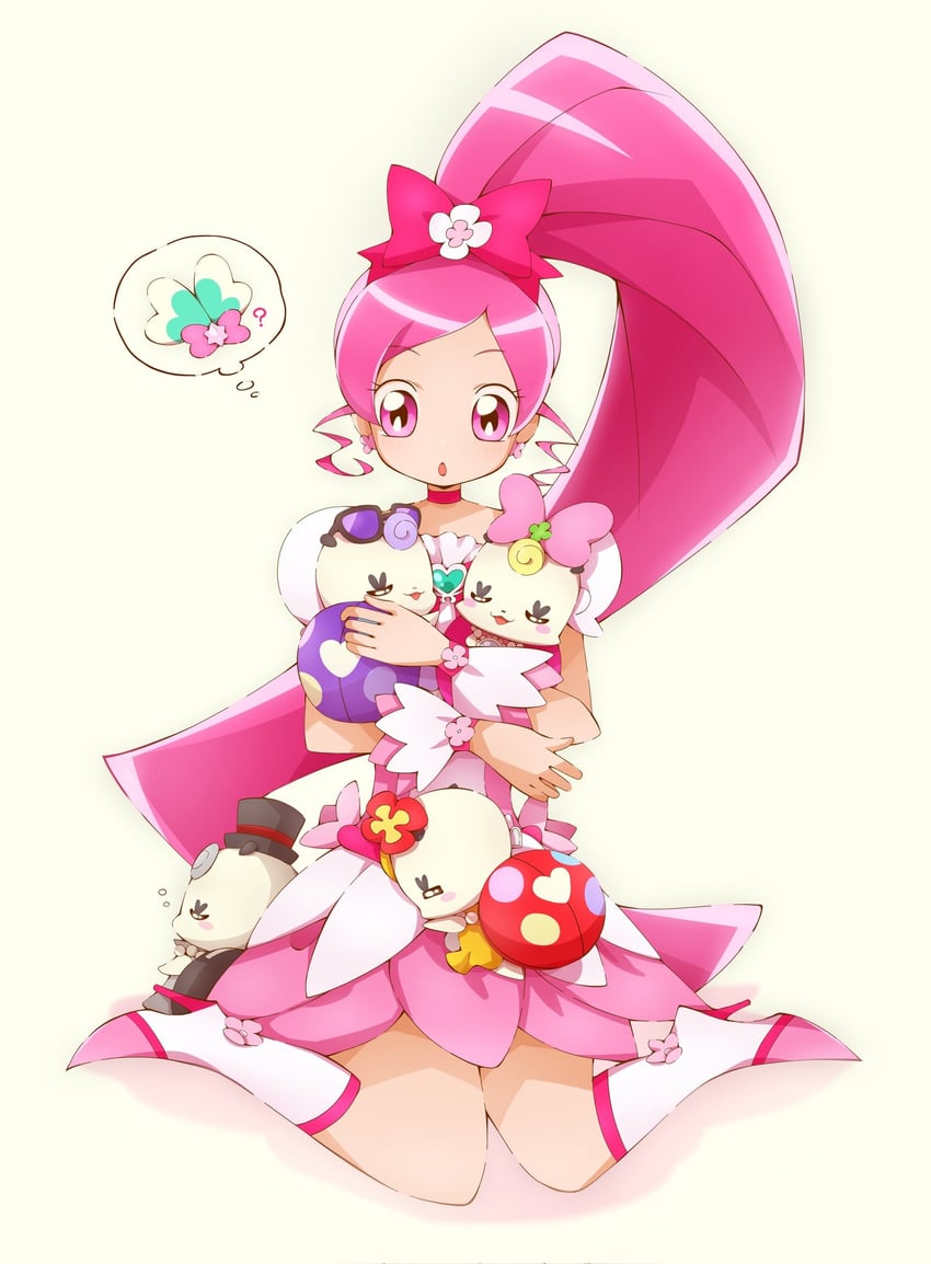 cure blossom, ribbon, gurasan, phanphan, and aloalo (precure and 2 more) drawn by yuu13