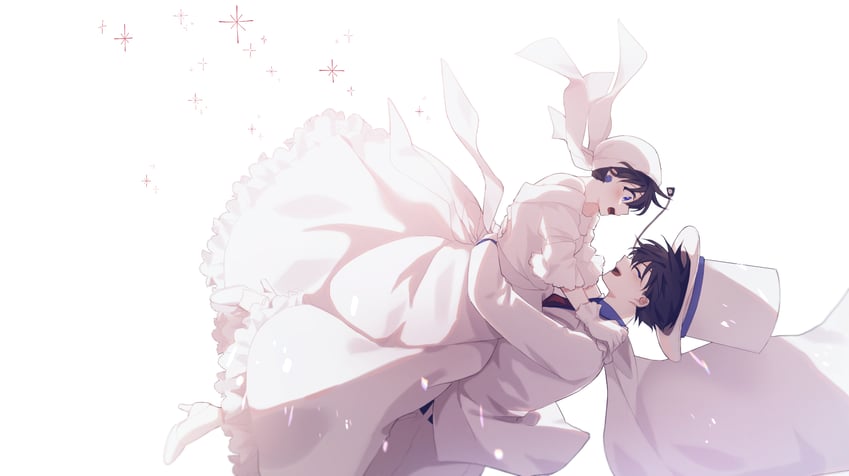 kaitou kid and nakamori aoko (magic kaito) drawn by bacon_(cnzxvy)