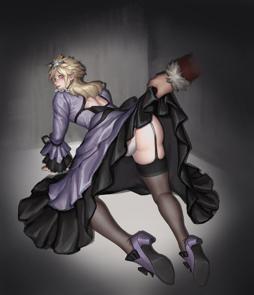 cloud strife and don corneo (final fantasy and 2 more) drawn by skyfiss