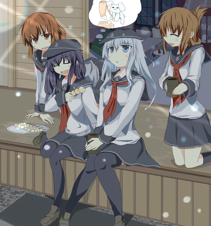 hibiki, inazuma, ikazuchi, and akatsuki (kantai collection) drawn by yuu_(alsiel)