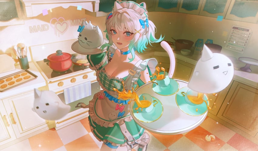 mint fantome and wisps (indie virtual youtuber) drawn by xiisalt