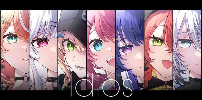 kuramochi meruto, ishigami nozomi, igarashi rika, koshimizu toru, sophia valentine, and 2 more (nijisanji) drawn by kashikaze