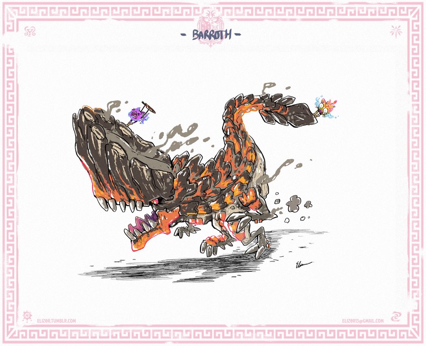 barroth (monster hunter and 1 more) drawn by eliz0r