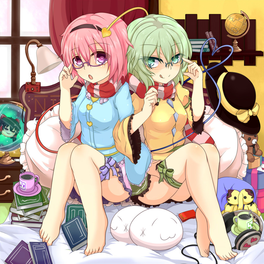 hakurei reimu, komeiji koishi, and komeiji satori (touhou) drawn by ichinen_konto