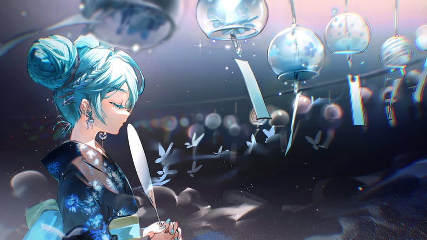 hatsune miku (vocaloid and 1 more) drawn by rumoon
