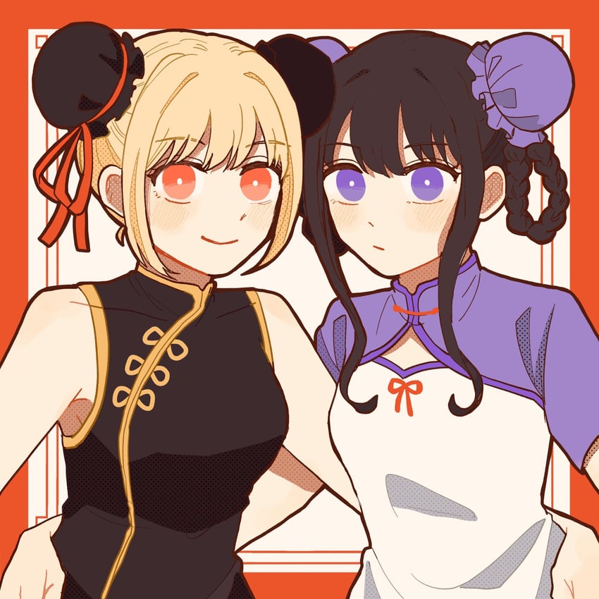 nishikigi chisato and inoue takina (lycoris recoil) drawn by kuro_gomaa