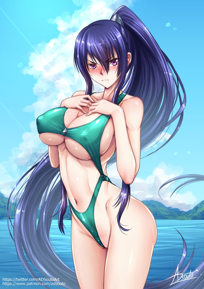 akiyama rinko (taimanin and 1 more) drawn by adsouto