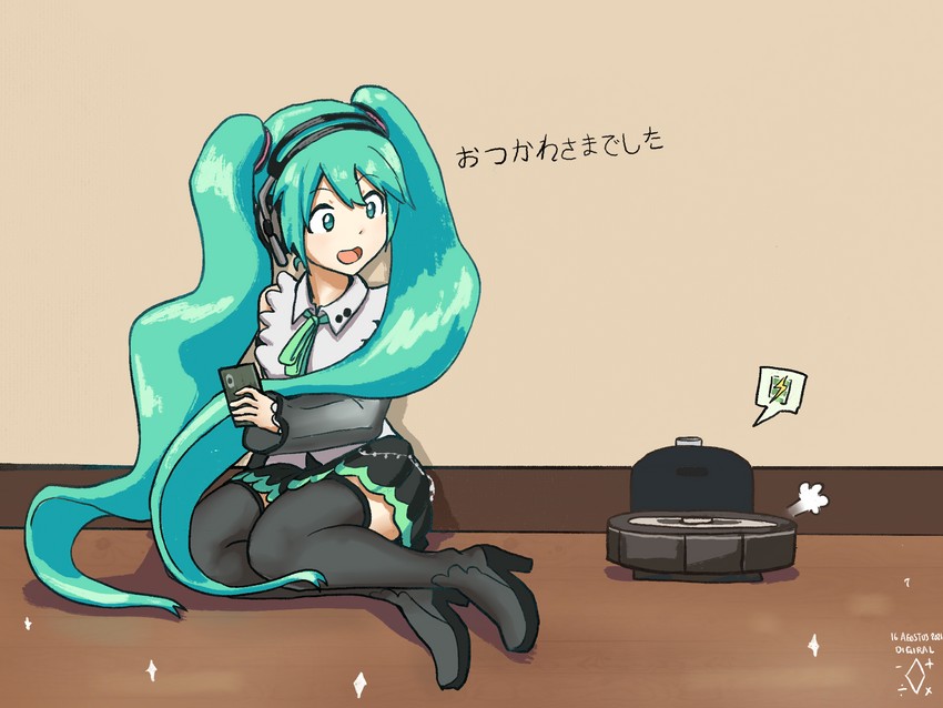 hatsune miku (vocaloid and 1 more) drawn by digiral
