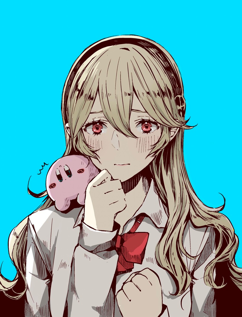 kirby and female corrin (fire emblem and 3 more) drawn by roroichi