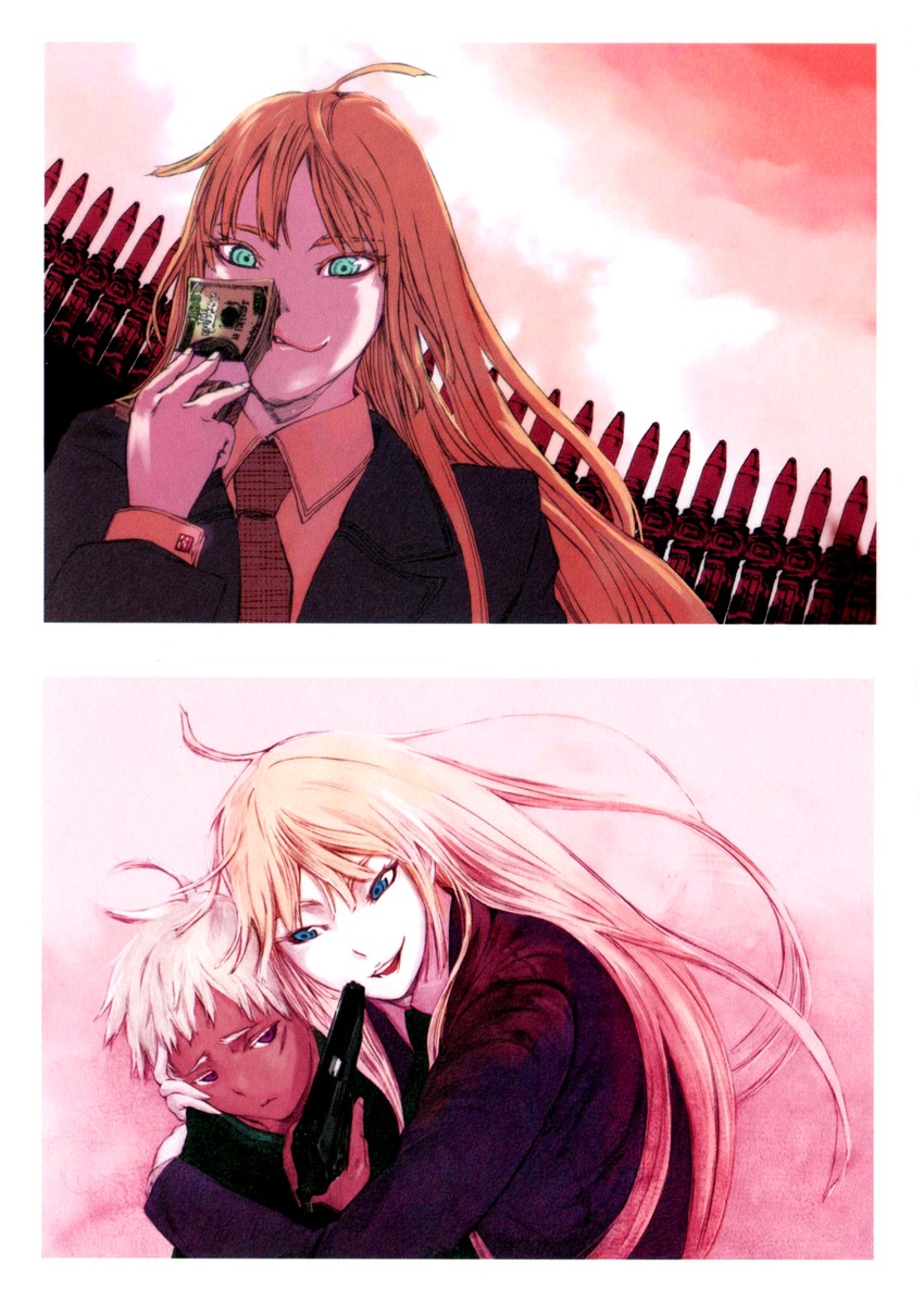 koko hekmatyar and johnathan mar (jormungand) drawn by takahashi_keitarou