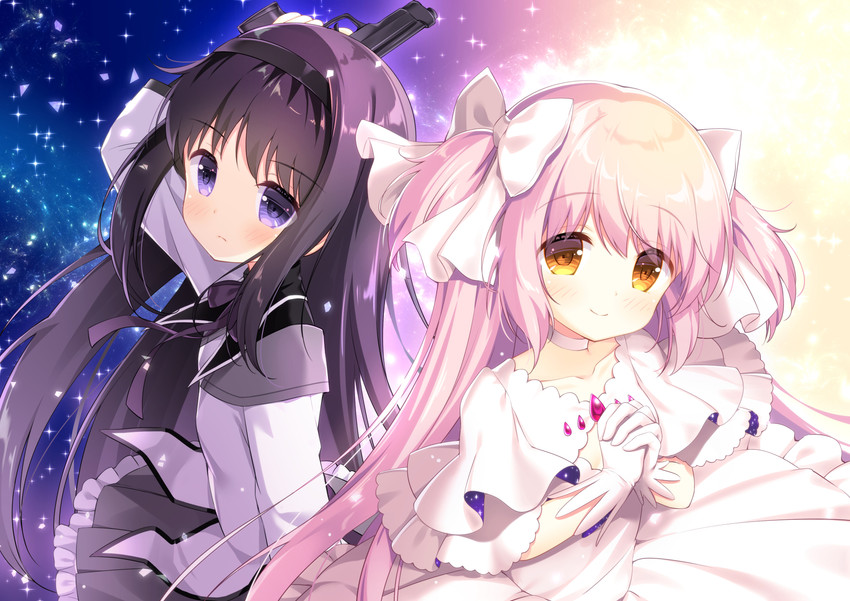 akemi homura, kaname madoka, and ultimate madoka (mahou shoujo madoka magica) drawn by ikataruto