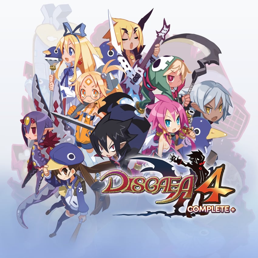 prinny, flonne, kazamatsuri fuuka, valvatorez, vulcanus, and 5 more (disgaea and 1 more) drawn by harada_takehito