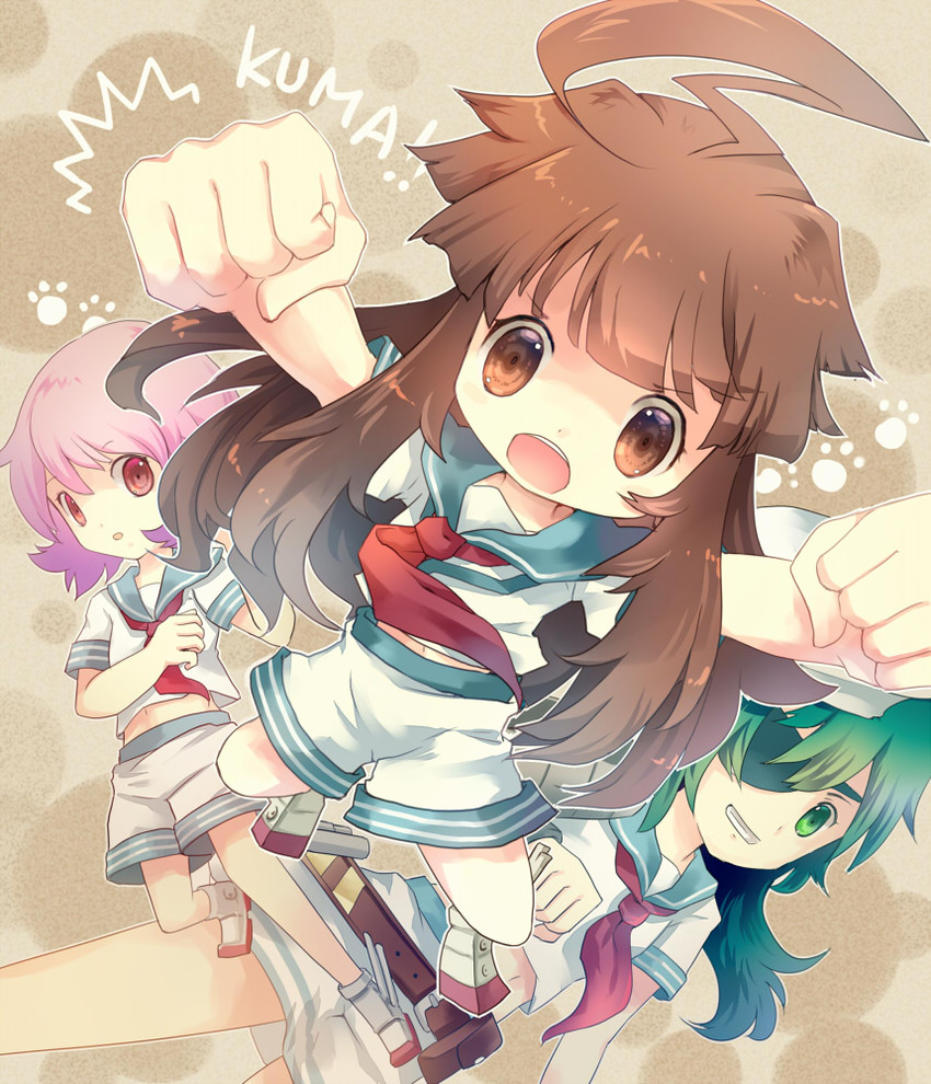 kiso, kuma, and tama (kantai collection) drawn by sei_mutsuki