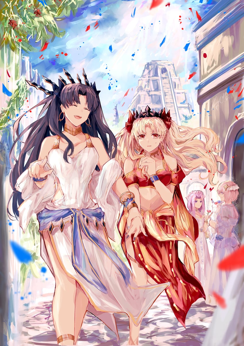 mash kyrielight, medusa, ereshkigal, and ishtar (fate and 1 more) drawn by sodamachi