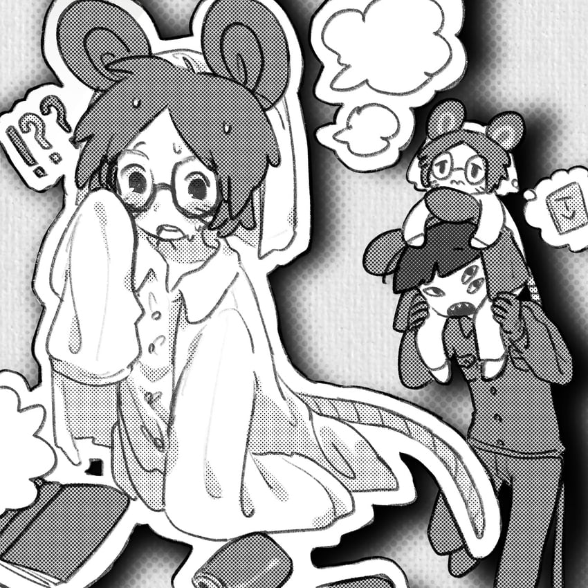 ratman 4 and ratman 3 (randal's friends) drawn by shieriru