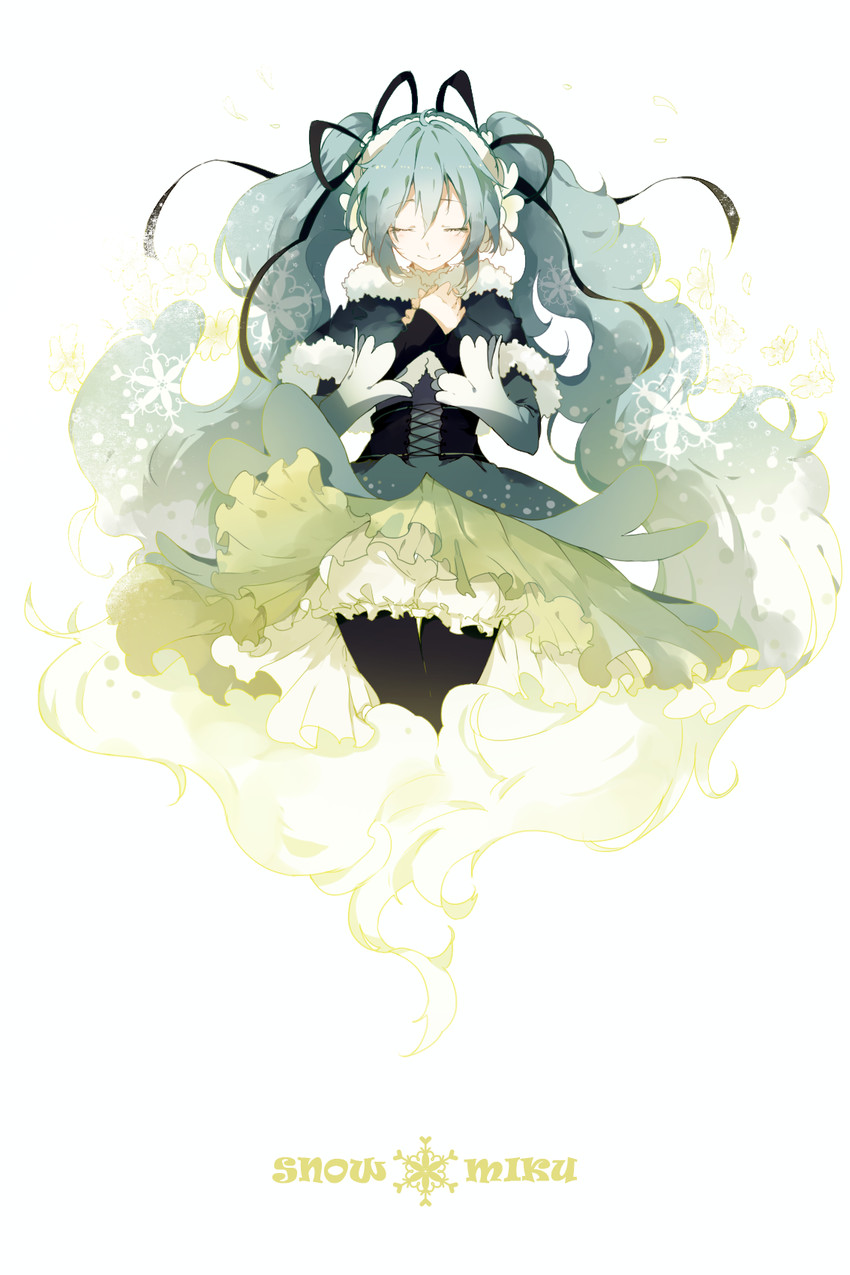 hatsune miku and yuki miku (vocaloid) drawn by imoko_(imonatsuki)