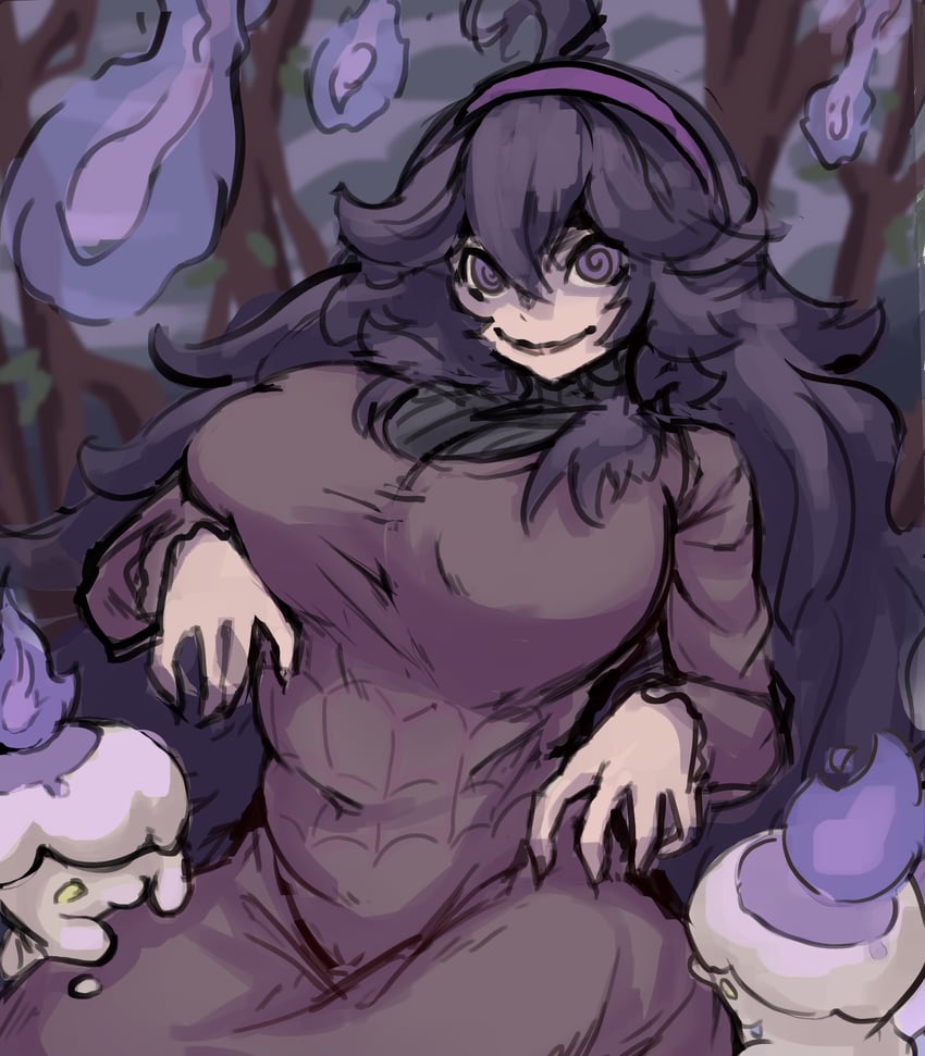 hex maniac and litwick (pokemon and 1 more) drawn by saltyshorks