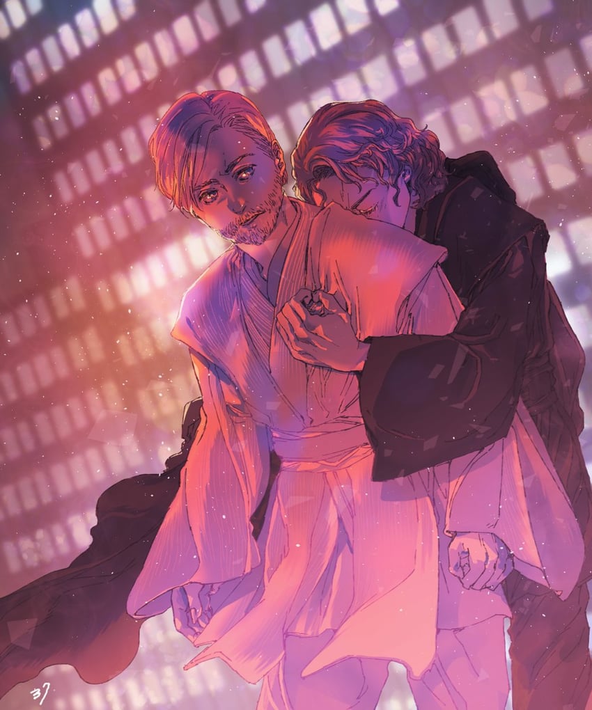 obi-wan kenobi and anakin skywalker (star wars and 1 more) drawn by 37_(payapaya37)