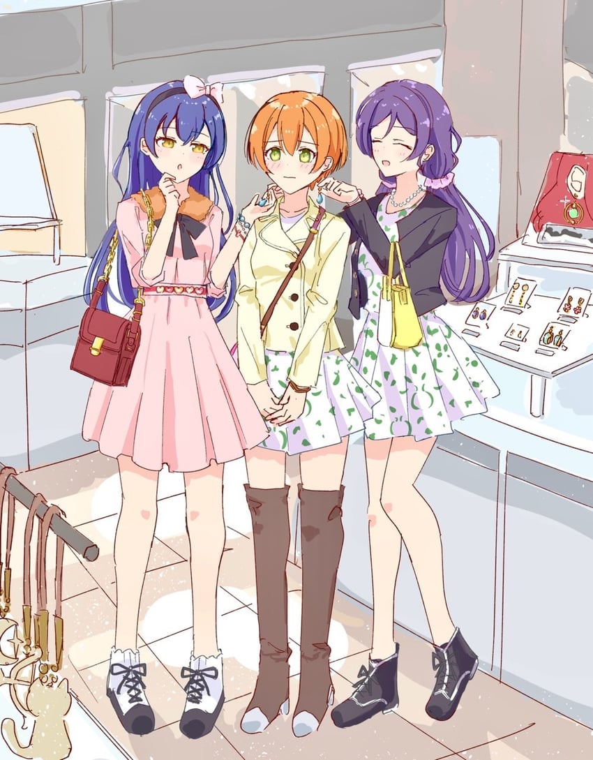 tojo nozomi, sonoda umi, and hoshizora rin (love live! and 1 more) drawn by sa(bannane)k