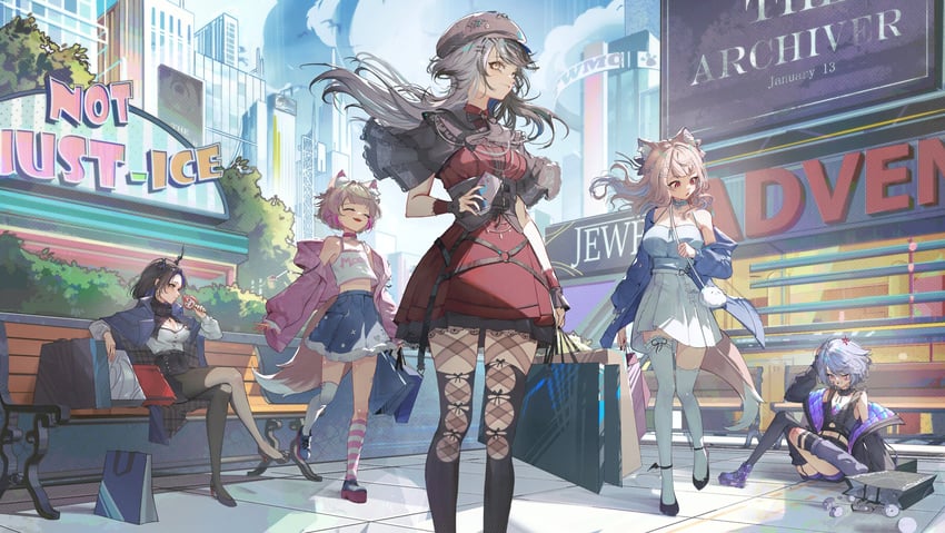 shiori novella, nerissa ravencroft, fuwawa abyssgard, mococo abyssgard, koseki bijou, and 1 more (hololive and 1 more) drawn by toripisu