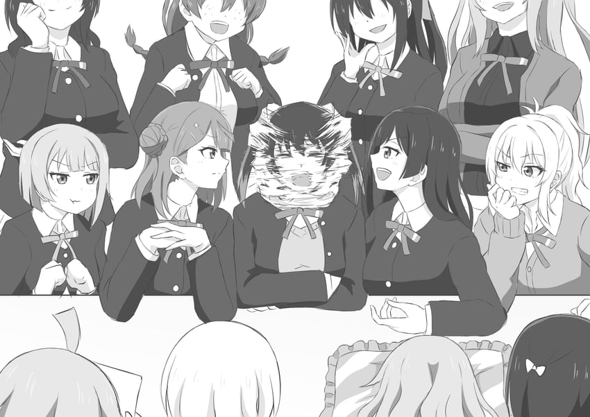 yuki setsuna, uehara ayumu, takasaki yu, osaka shizuku, tennoji rina, and 8 more (love live! and 2 more) drawn by growth170