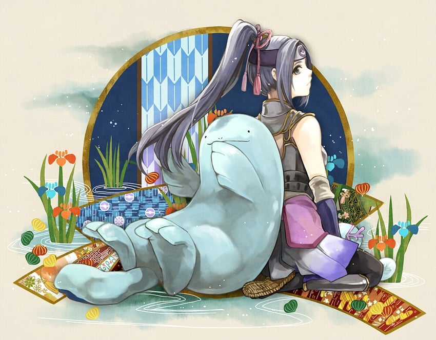 wooper, quagsire, and inahime (pokemon and 2 more) drawn by nakoromo