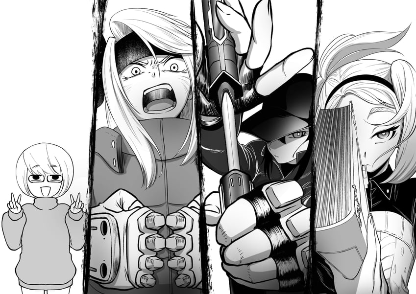 harsha, berit, eisu-chan, and chaco (original) drawn by kashisu_mint