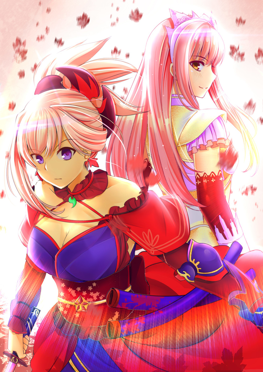 miyamoto musashi, medb, and sakura ayane (fate and 1 more) drawn by gu_li