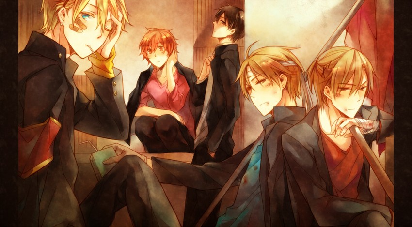 tachibana chizuru, asaba yuuta, asaba yuuki, matsuoka shun, and tsukahara kaname (kimi to boku) drawn by sleepy69