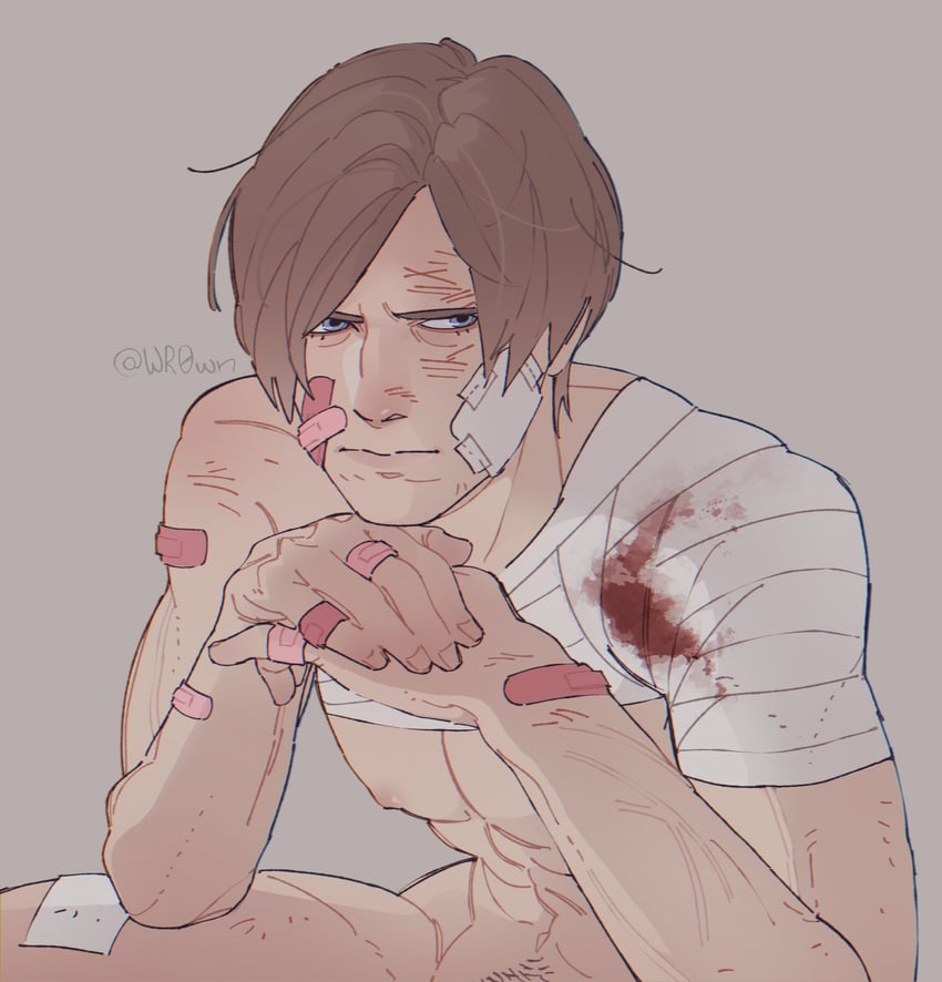 leon s. kennedy (resident evil and 1 more) drawn by wr0wn