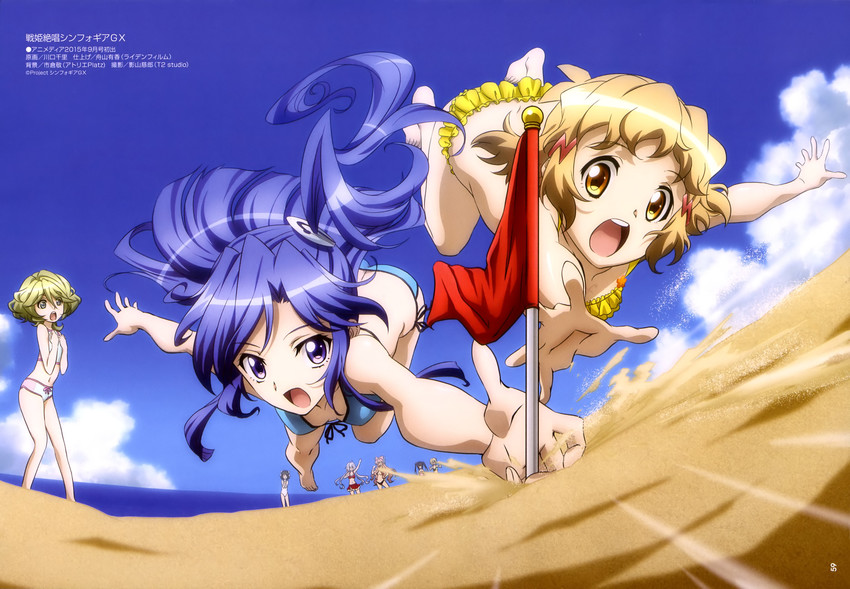 yukine chris, tachibana hibiki, akatsuki kirika, tsukuyomi shirabe, kazanari tsubasa, and 3 more (senki zesshou symphogear) drawn by kawaguchi_chisato