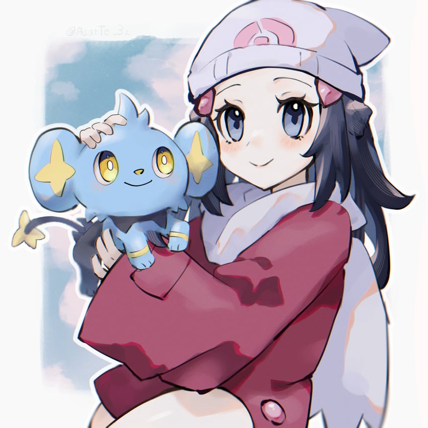 dawn and shinx (pokemon and 2 more) drawn by asatte_3z