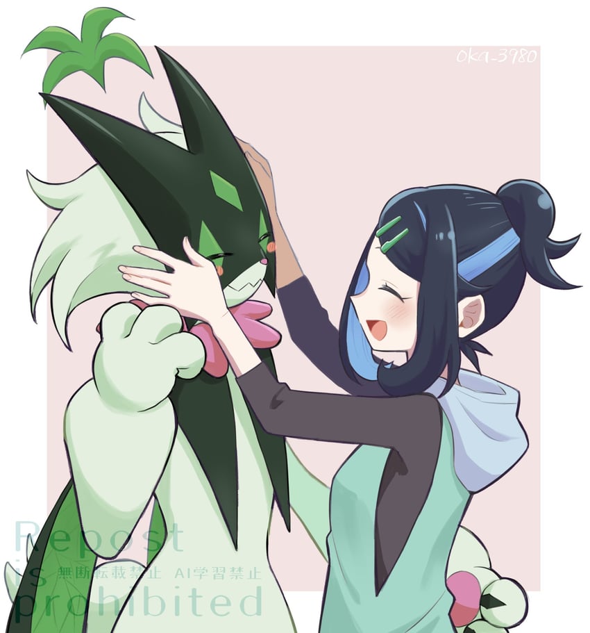 liko and meowscarada (pokemon and 1 more) drawn by oka_3776
