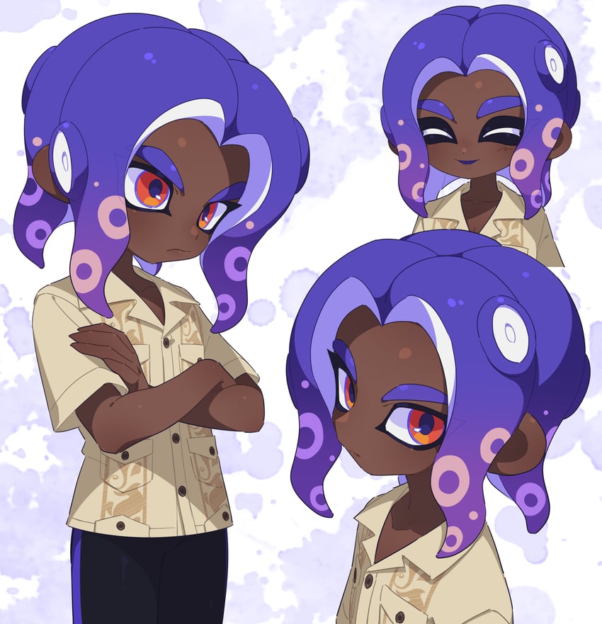 octoling player character, octoling boy, and hirooooo (splatoon and 1 more) drawn by surume01417