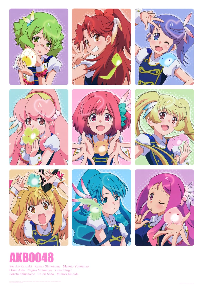 sono chieri, motomiya nagisa, shinonome sonata, ichijou yuuka, shinonome kanata, and 4 more (akb0048) drawn by itou_mariko