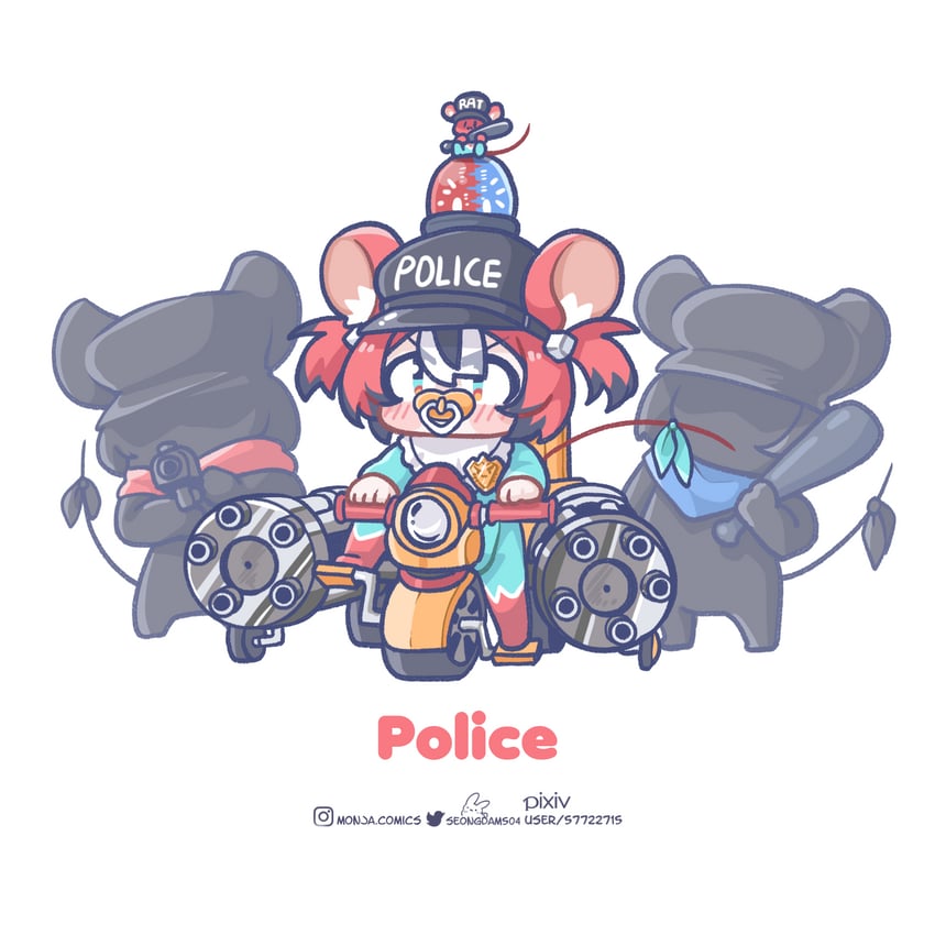 hakos baelz and mr. squeaks (hololive and 1 more) drawn by monja_(monja0521)
