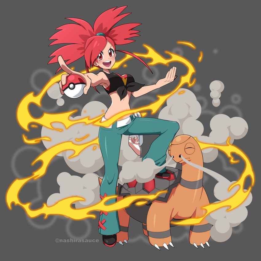 flannery and torkoal (pokemon and 1 more) drawn by nashirasauce