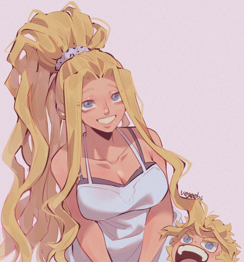 yagi toshinori and all might's mother (boku no hero academia) drawn by addy_(@vegeebs)