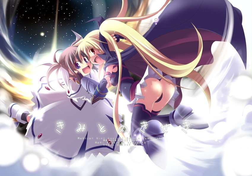 fate testarossa and takamachi nanoha (lyrical nanoha and 2 more) drawn by kazekawa_nagi