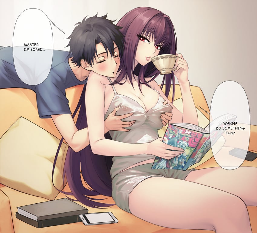 fujimaru ritsuka and scathach (fate and 1 more) drawn by dynamitenatalia