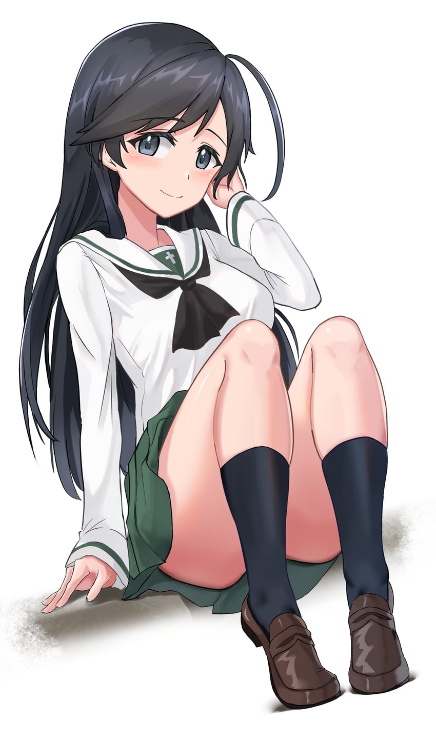 isuzu hana (girls und panzer) drawn by lazurite_(user_8870367)