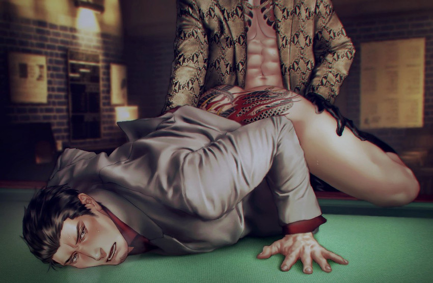 kiryu kazuma and majima goro (ryuu ga gotoku) drawn by mogumogu_(563chan)
