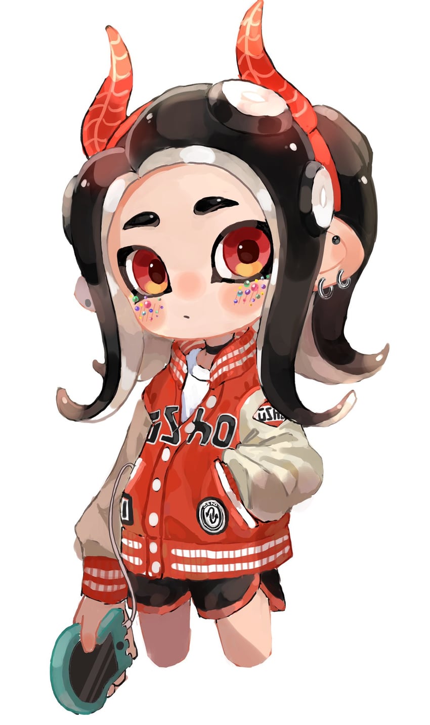 octoling player character and octoling girl (splatoon) drawn by myon_rio